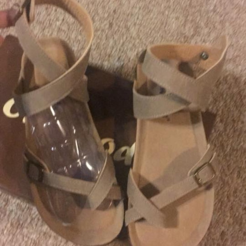 Outwood Beige wrap around Sandals